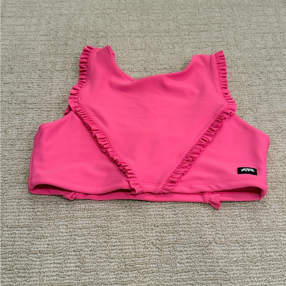 AM Tiger Friday - Flamingo Pink Ruffled Crop Top (worn once)